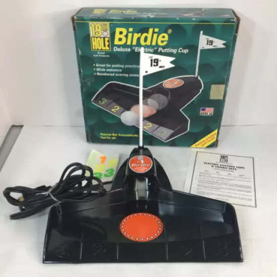 19th Hole Birdie Deluxe Electric Putting Cup 1903 Plug Made in USA NEW Open Box