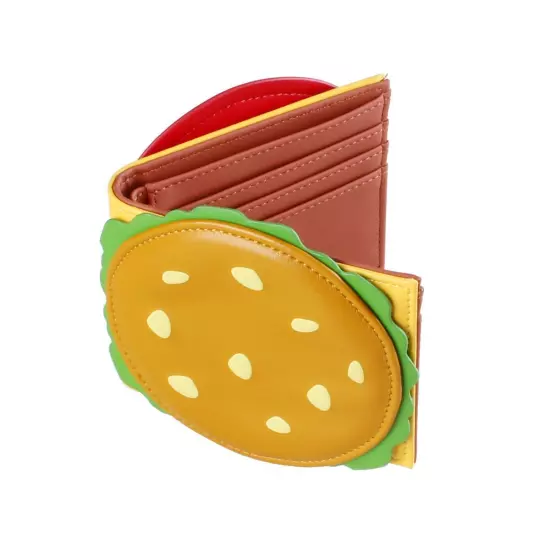 "Cute burger-shaped wallet for women, designer ID card holder for men"