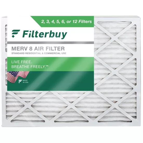 Filterbuy 16x20x4 Pleated Air Filters, Replacement for HVAC AC Furnace (MERV 8)