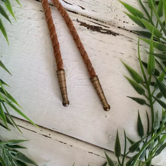 Vintage Bolo Tie Gold Miner Pan, Pick, and Shovel With Gold Flakes