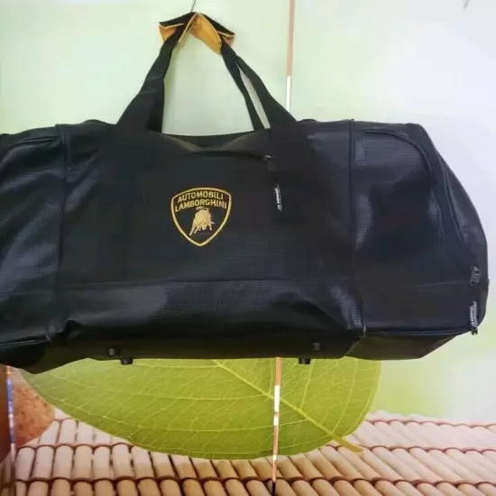 Automobili Lamborghini Black Travel Sports Gym Messinger Shoulder Logo Bag 