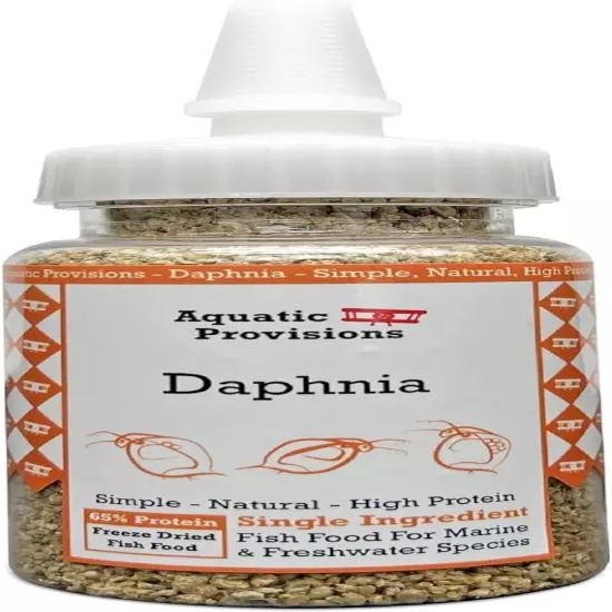 Freeze Dried Daphnia 0.5 oz, Fish Food for Freshwater and Marine Aquarium Fish, 