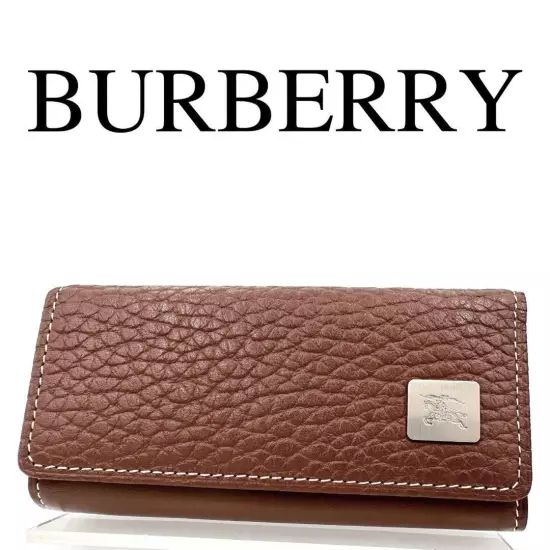 Burberry Key case 4 Rings Leather Nova Check Brown No Box F/S From JAPAN