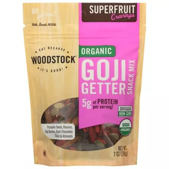 (6) Woodstock Foods Organic Goji Getter Snack Mix 7oz