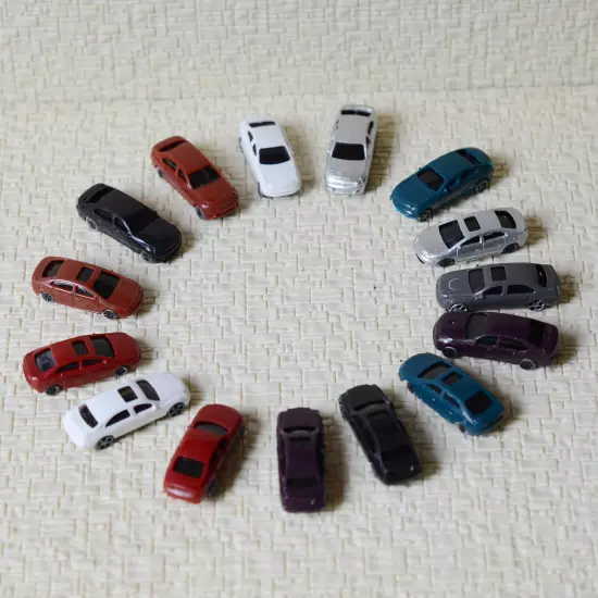 50 pcs N Scale 1:160 painted Model Cars N gauge