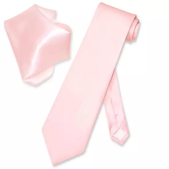 Biagio 100% SILK Solid LIGHT PINK Color NeckTie Handkerchief Mens Neck Tie Set