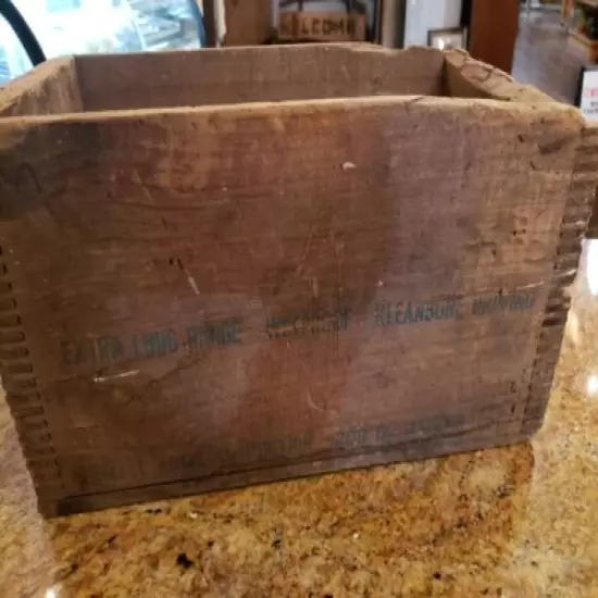 Vintage Remington Wood Wooden Box Crate Ammo Express Extra Long Range Primitive 