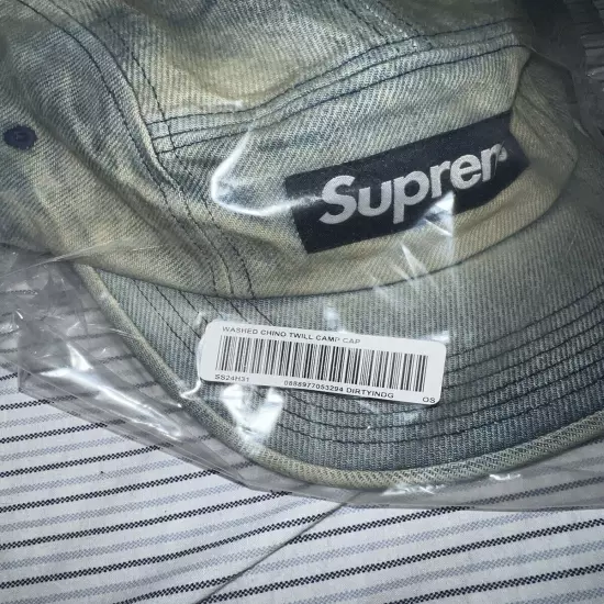 Supreme Washed Chino Twill Camp Cap Dirty Indigo