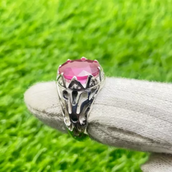 Natural BURMA RUBY Unisex Ring Real Burmese Ruby Ring 925 Sterling Silver Ring