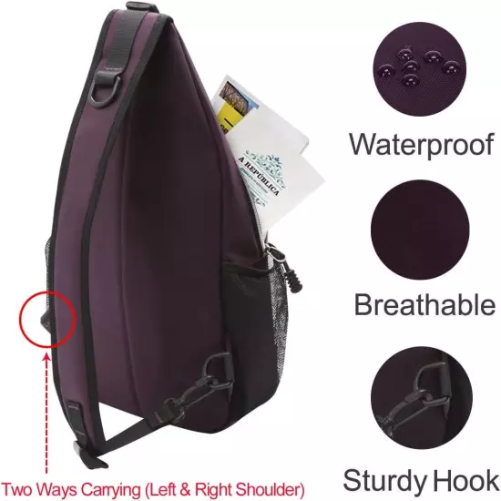 Sling Backpack, Multipurpose Crossbody Shoulder Bag Travel Hiking Daypack