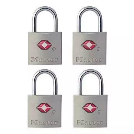 Set Of 4 007 Master Lock TSA Approved XFG Luggage Locks With Keys. Keyed Alike