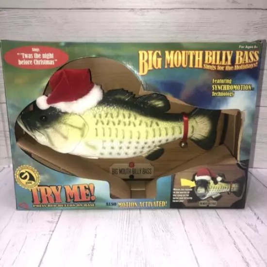 Big Mouth Billy Bass SANTA Sings for the Holidays! Christmas 2000 Singing Fish