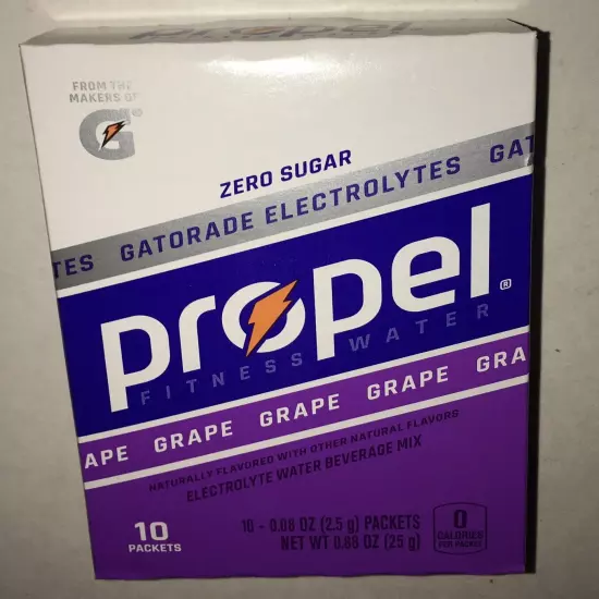 4 boxes PROPEL POWDER PACKETS GRAPE w/ Electrolytes 10 Count box Total 40 pks