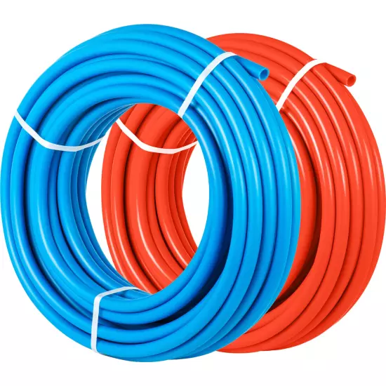 VEVOR 1/2" 600' 2 Coils 300 Red & 300 Blue PEX Tubing Certified Oxygen Barrier