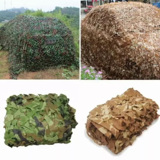 Woodland Desert Leaves Camouflage Camo Army Net Netting Camping Military Hunting