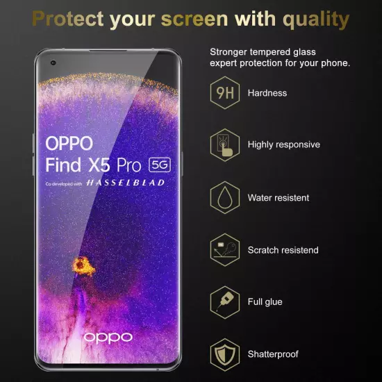 3x Tempered Glass for Oppo FIND X5 PRO Screen Display Protection Film