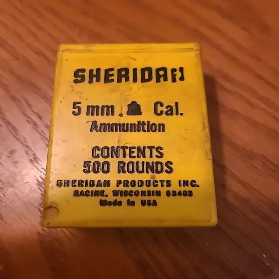 Vintage Sheridan 5mm Pellet Gun Air Rifle Pistol Pellets Yellow Box PARTIAL 32