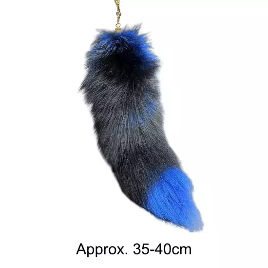 Huge Fluffy Faux Fur Fox-Tail Keychain Pompoms Bag Pendant Gift for Women Girl