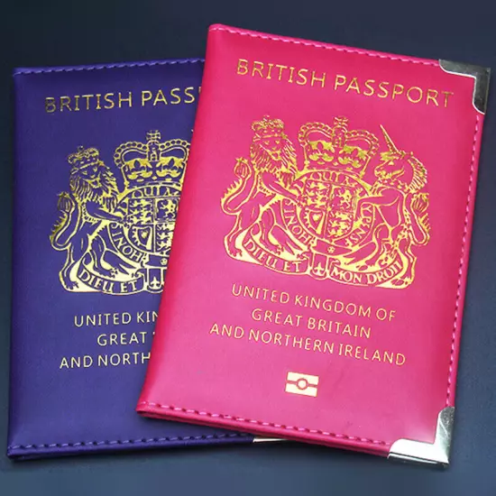 The British Passport Holder Cover Leather ID Card Fashion Travel Passport Covers