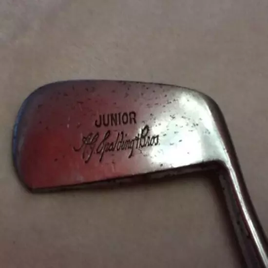 Authentic AJ SPALDING JUNIOR Hickory Wood Shaft Golf Club 10 IRON / Putter