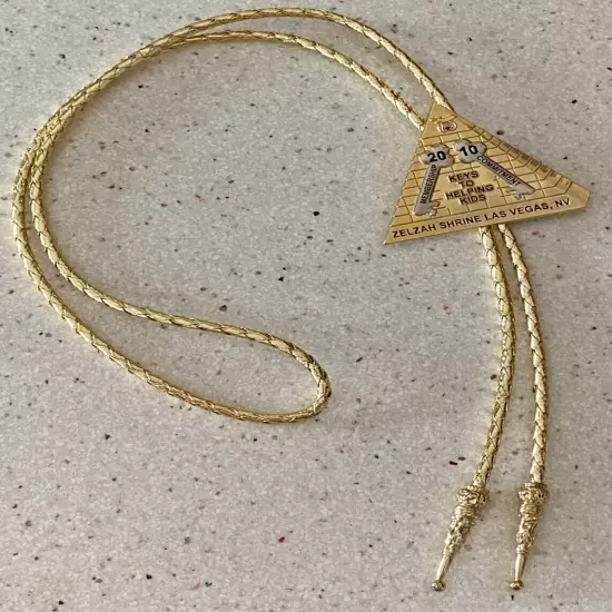 Zelzah Temple Masonic Shriner Bolo Tie Las Vegas NV 2010 Membership Keys Pyramid