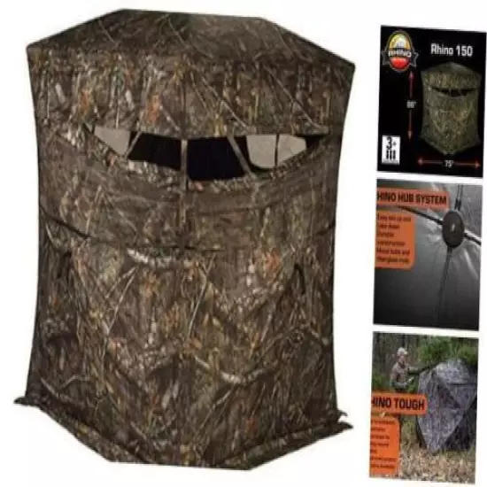  R150 3 Person Hunting Ground Blind Realtree Edge