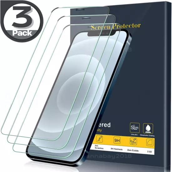 3X Tempered Glass Screen Protector For iPhone 15 14 13 12 11 Pro Max XS XR X 8 7