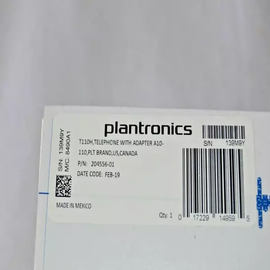 Plantronics T110H Telephone Key Pad Base and Cords NEW