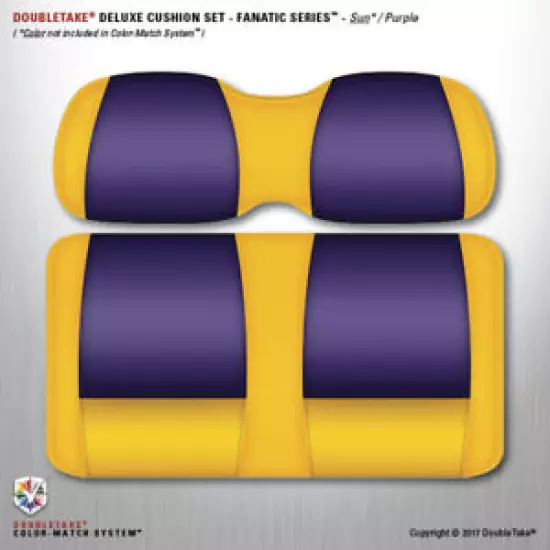 Fanatic Double Take Golf Cart Seat Cushions (sun/purple)