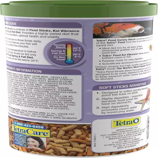 Tetra Pond 16455 Variety Blend Food, 5.29-Ounce, 1-Liter