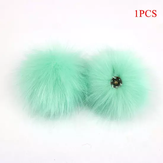 Fluffy Faux Fox Fur Pompom 8cm Pom Poms Ball with Dark Buckle DIY for Hat Bags"