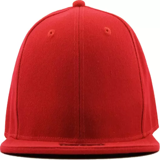 Premium Solid Fitted Cap Baseball Cap Hat, Flat Bill / Brim NEW