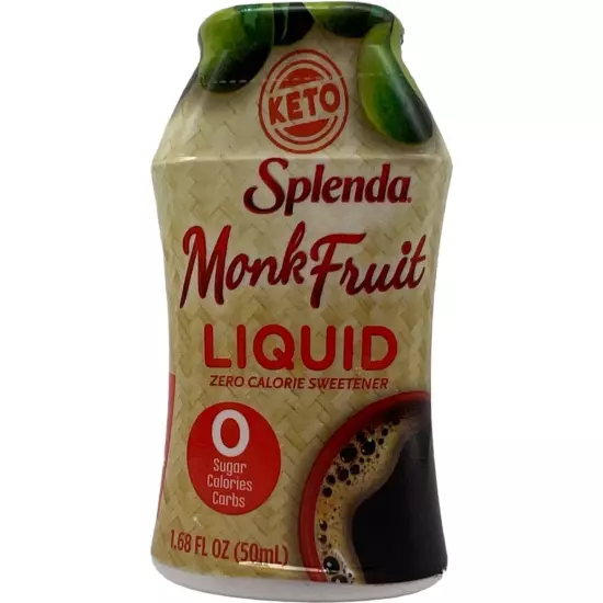 (8) SPLENDA MONK FRUIT LIQUID ZERO CALORIE SWEETENER. KETO. Exp-11/2024