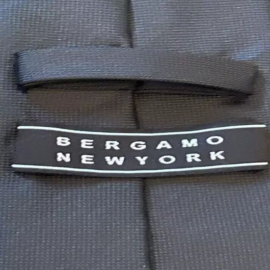 Bergamo New York Black Hand Made 100% Polyester Men’s Neck Tie Made In China