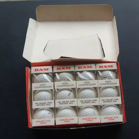 12 PACK Vintage Ram Pro 1 thru 4 Golf Balls w/Box Ramlon Covers NOS never used