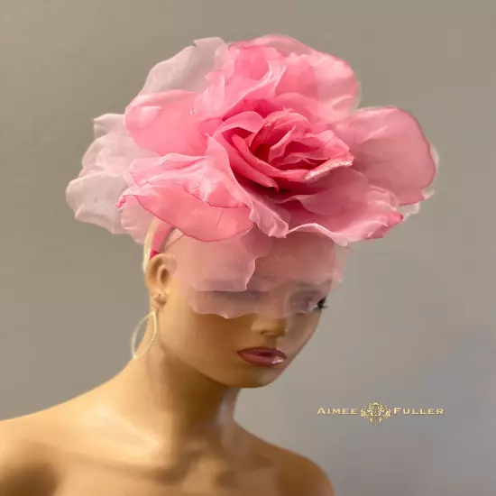 Champagne Yellow Rose Kentucky Derby Fascinator Bridal Flower Royal Ascot Hat