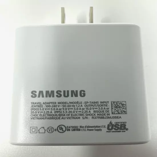 Samsung (USB-C) Super Fast Wall Charger Travel Adapter (EP-TA845) - White