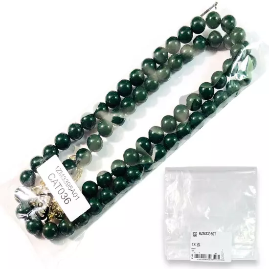 CHANEL Dark Green Pearl Chain Authentic Made In Italy 32” Length