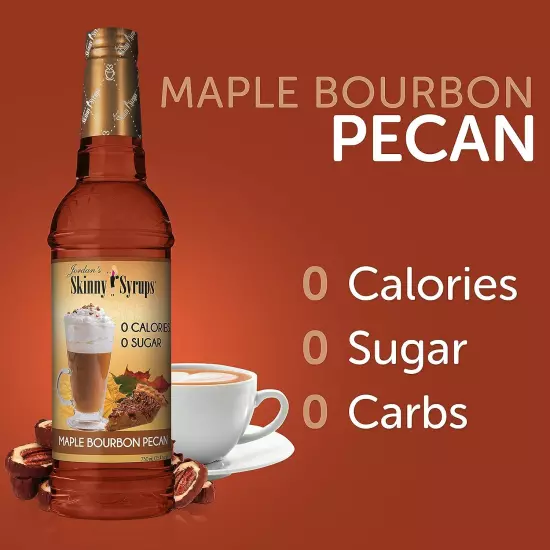 Jordan'S Skinny Syrups Sugar Free Coffee Syrup, Maple Bourbon Pecan Flavor Drin