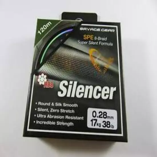 SAVAGE GEAR HD8 SILENCER FISHING BRAID 120M 0.23mm 38lb 17 kg GREEN