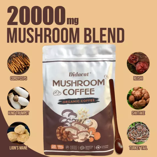 New RYZE Mushroom Coffee Organic Coffee 30 Servings in one Pack Fast shipping