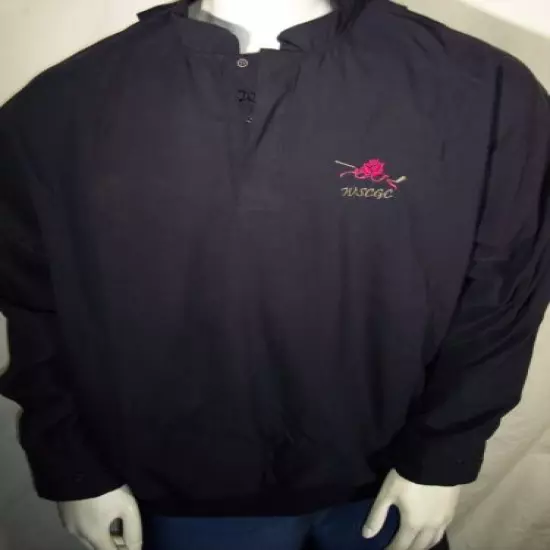 Classic Zero Restriction Large Navy Poly LS Pullover Golf Rain Jacket WSCGC Rose