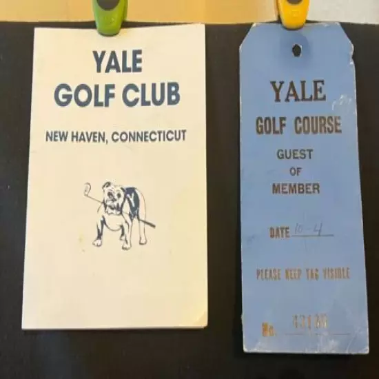 Vintage Unused Yale Golf Club, New Haven, CT Golf Scorecard and Guest Tag