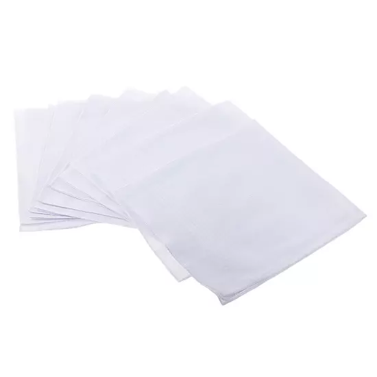 13~39PCS Cotton Men Handkerchiefs Solid Square Pocket Classic Hankies Bulk White