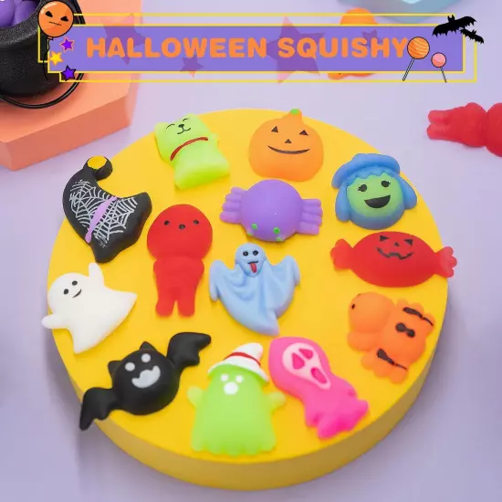 Halloween Party Favors, 36 Pcs Mochi Squishy Toys with 6 Plastic... 