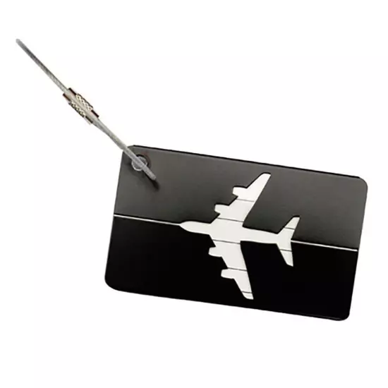 Travel Aluminium Plane Luggage Tags Suitcase Label Name Address ID Baggage Tag ^