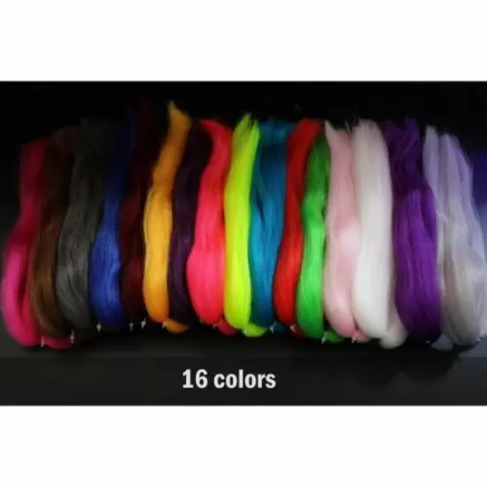 16 colors Synthetic Fiber Large Hank Super Hair Fly Tying Lure Making Materials