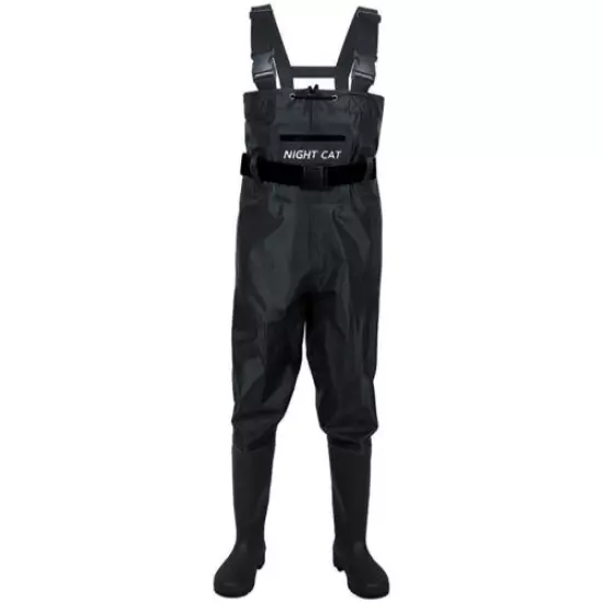 Nylon PVC 2-Ply Chest Waders Cleated Bootfoot Fishing, Hunting Waders Great