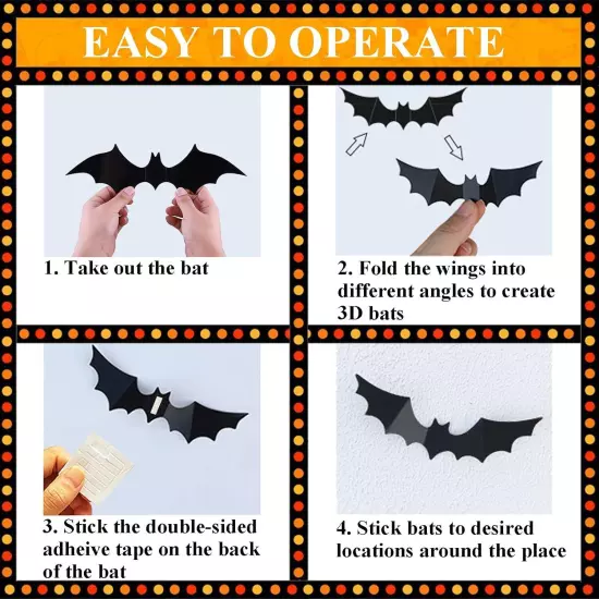 Dokeawo Witch Hat, 12 Pack Halloween Decorations, Includes 32Pcs 3D Bats,... 