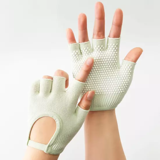 Pilates Yoga Non-Slip Grip Workout Gloves Weight Lifting Gym Half-Finger Mittens